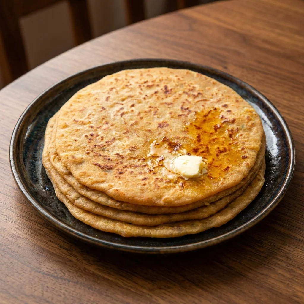 Aloo Parantha at Cafe Junoon, a pure vegetarian Indian cafe in Cornerstone, NE Calgary